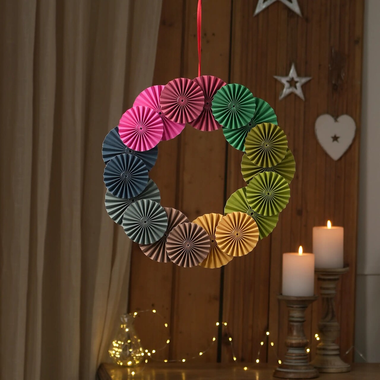 Holiday Paper Blossom Wreath | Paper Flower Wreath, Christmas Wreath, Holiday Door